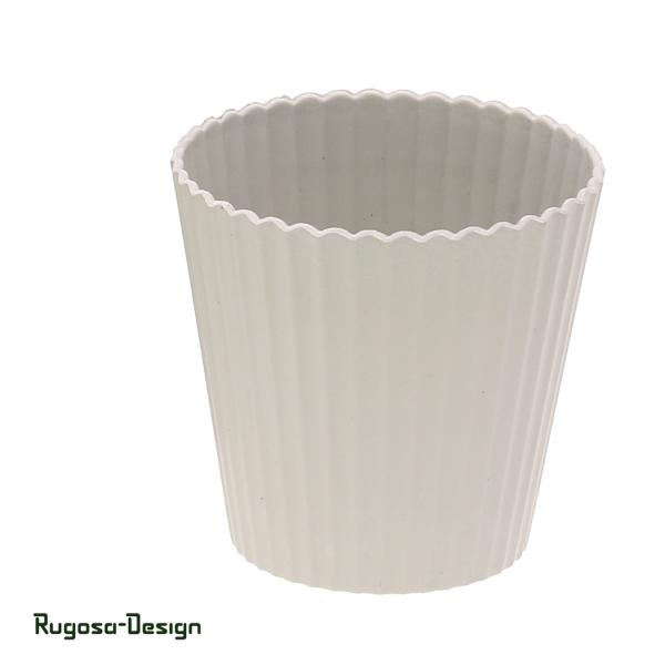 Melanin-Pflanztopf geriffelt, cremeweiß, d 13cm